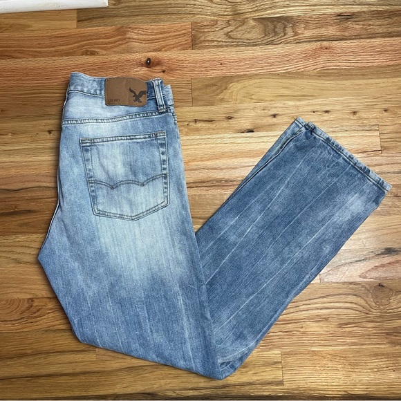 American Eagle Original Straight Jeans Men’s Size 31x32 Denim Light Blue - Picture 2 of 4